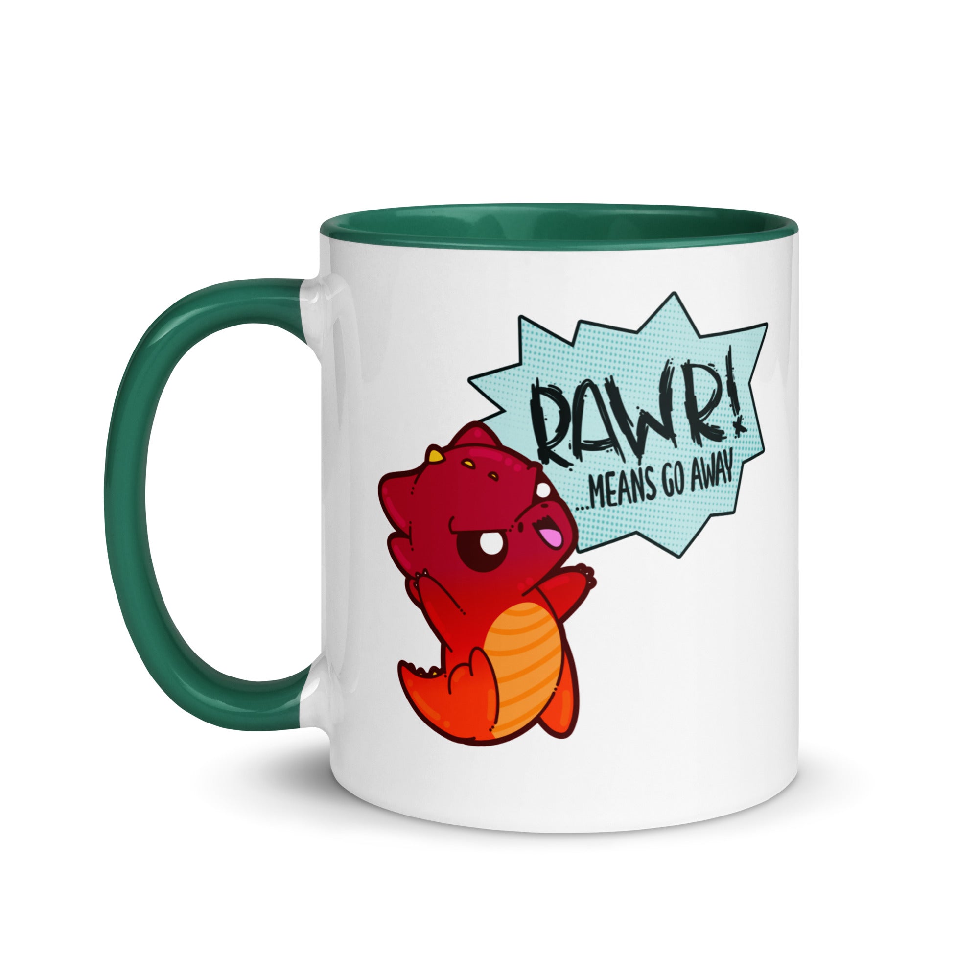 RAWR MEANS GO AWAY - Mug with Color Inside - ChubbleGumLLC