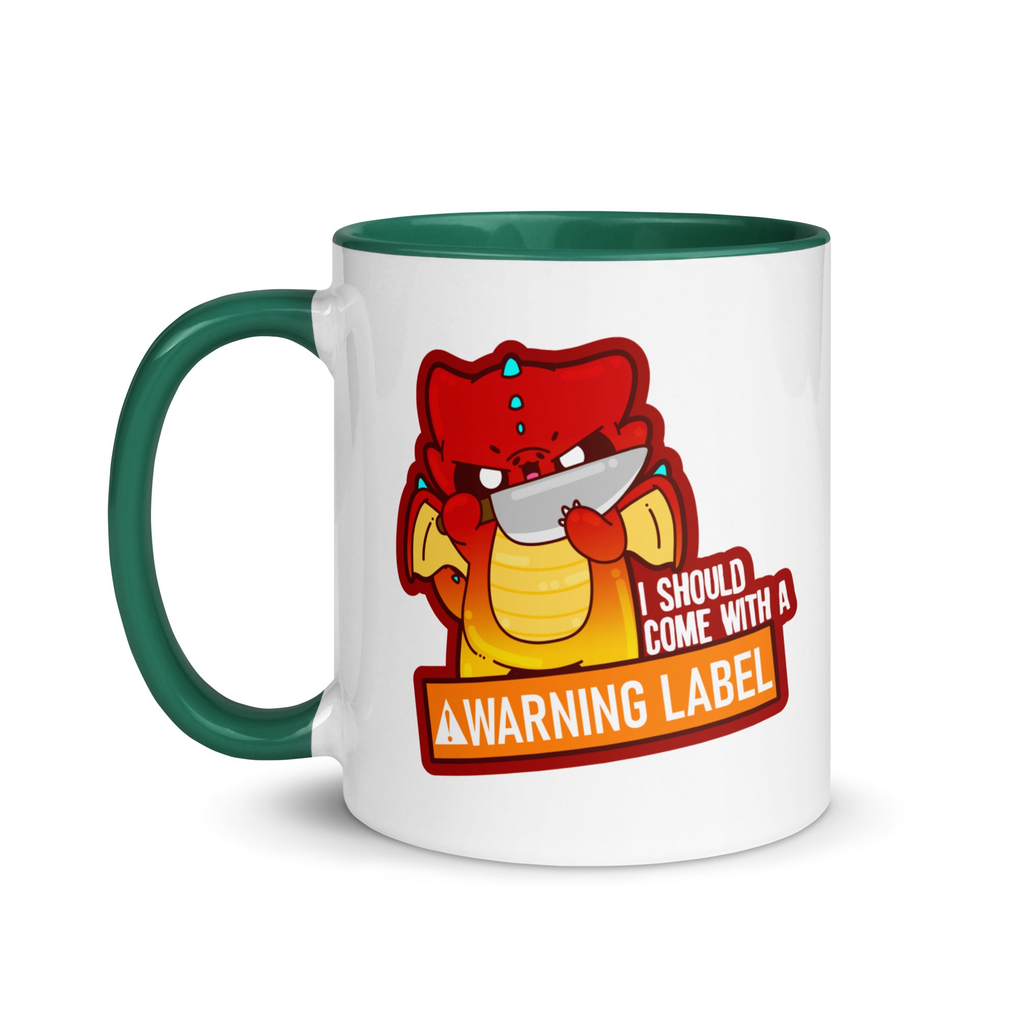 I SHOULD COME WITH A WARNING LABEL - Mug With Color Inside - ChubbleGumLLC