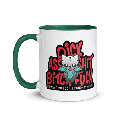 I SWEAR SO I DONT PUNCH PEOPLE - Mug with Color Inside - ChubbleGumLLC