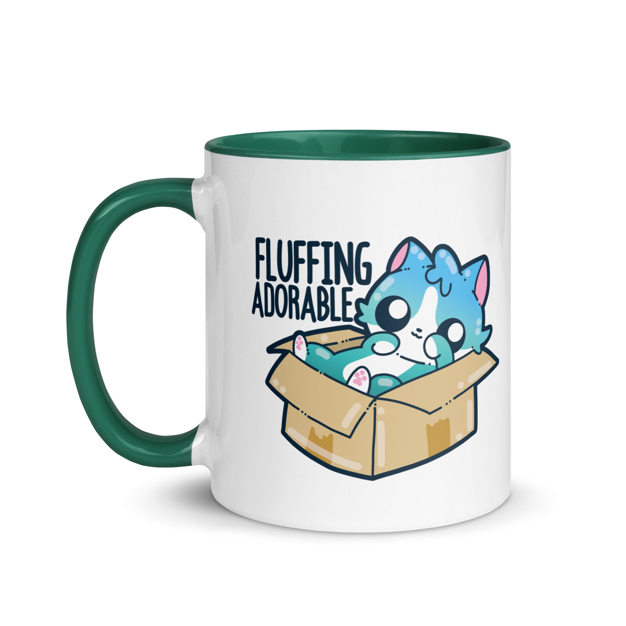 FLUFFING ADORABLE - Mug with Color Inside - ChubbleGumLLC