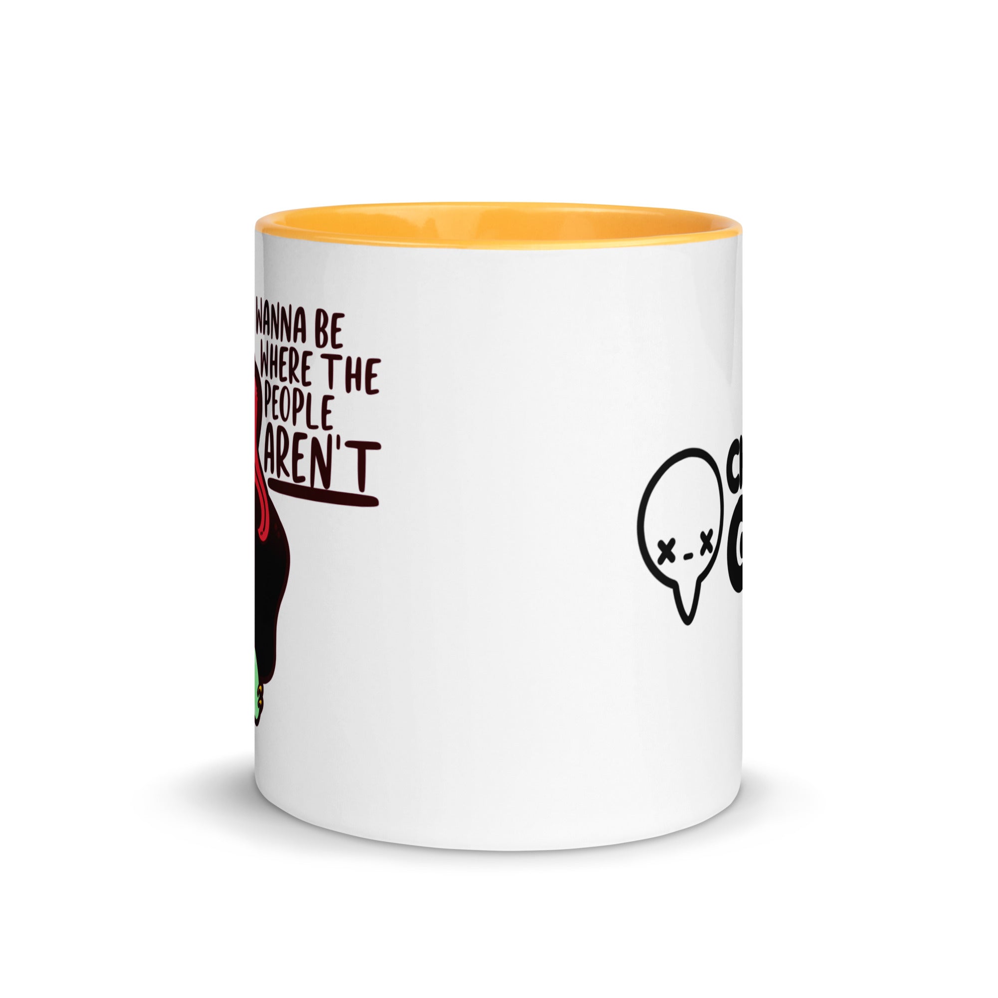 I WANNA BE WHERE THE PEOPLE ARENT - Mug With Color Inside - ChubbleGumLLC