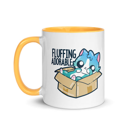 FLUFFING ADORABLE - Mug with Color Inside - ChubbleGumLLC