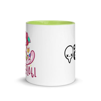 READS A LOTL - Mug with Color Inside - ChubbleGumLLC