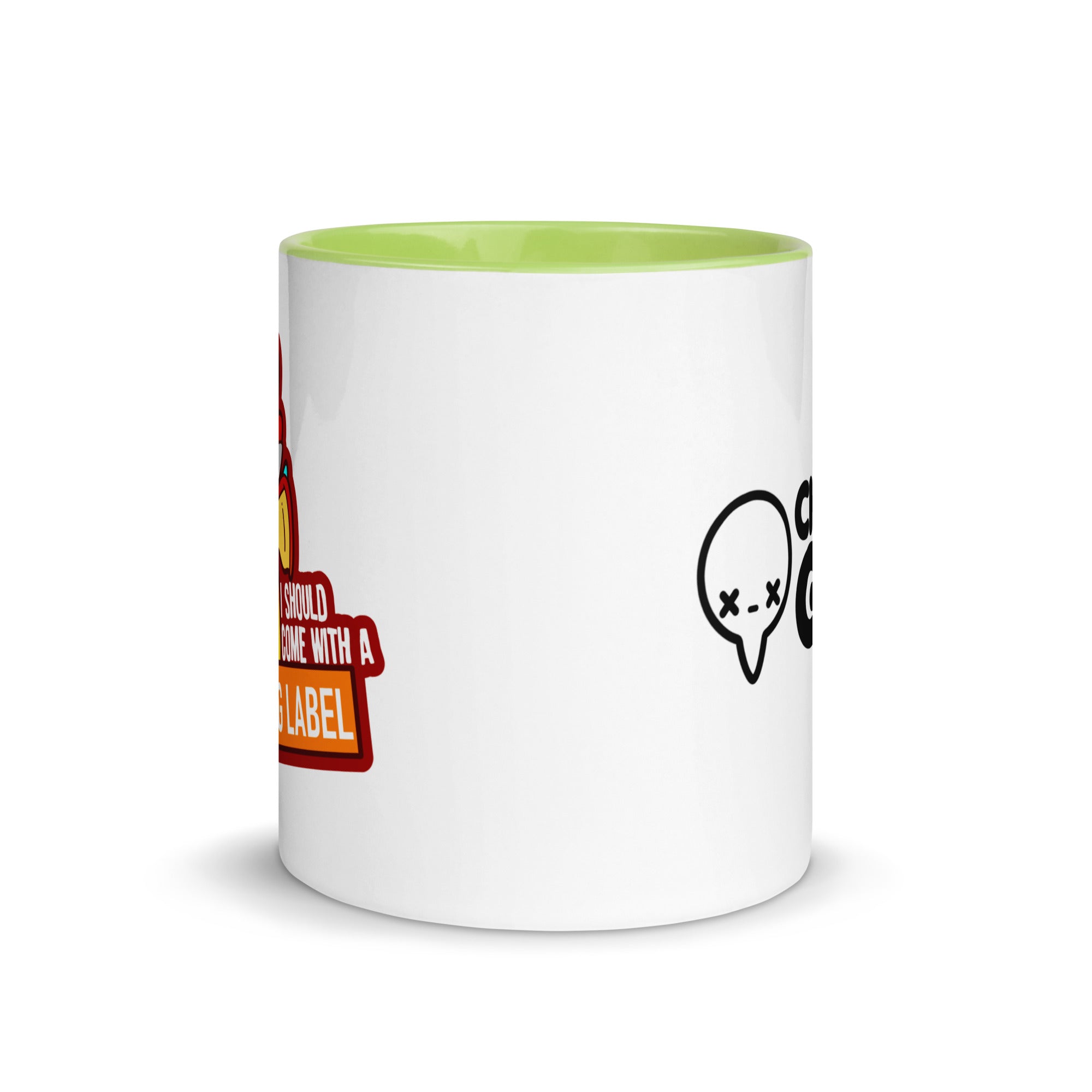 I SHOULD COME WITH A WARNING LABEL - Mug With Color Inside - ChubbleGumLLC