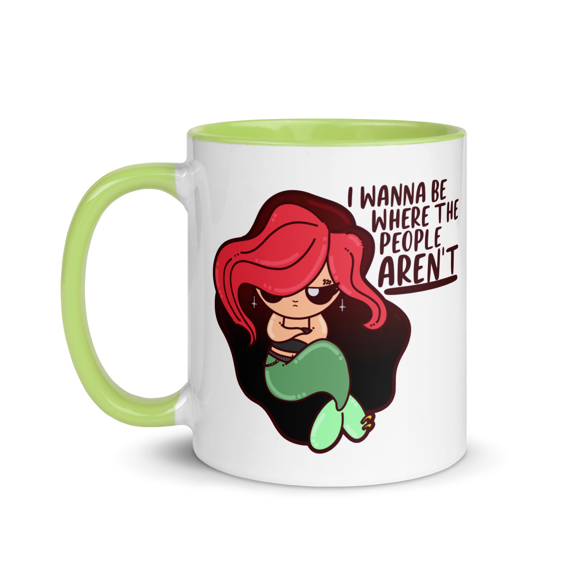 I WANNA BE WHERE THE PEOPLE ARENT - Mug With Color Inside - ChubbleGumLLC