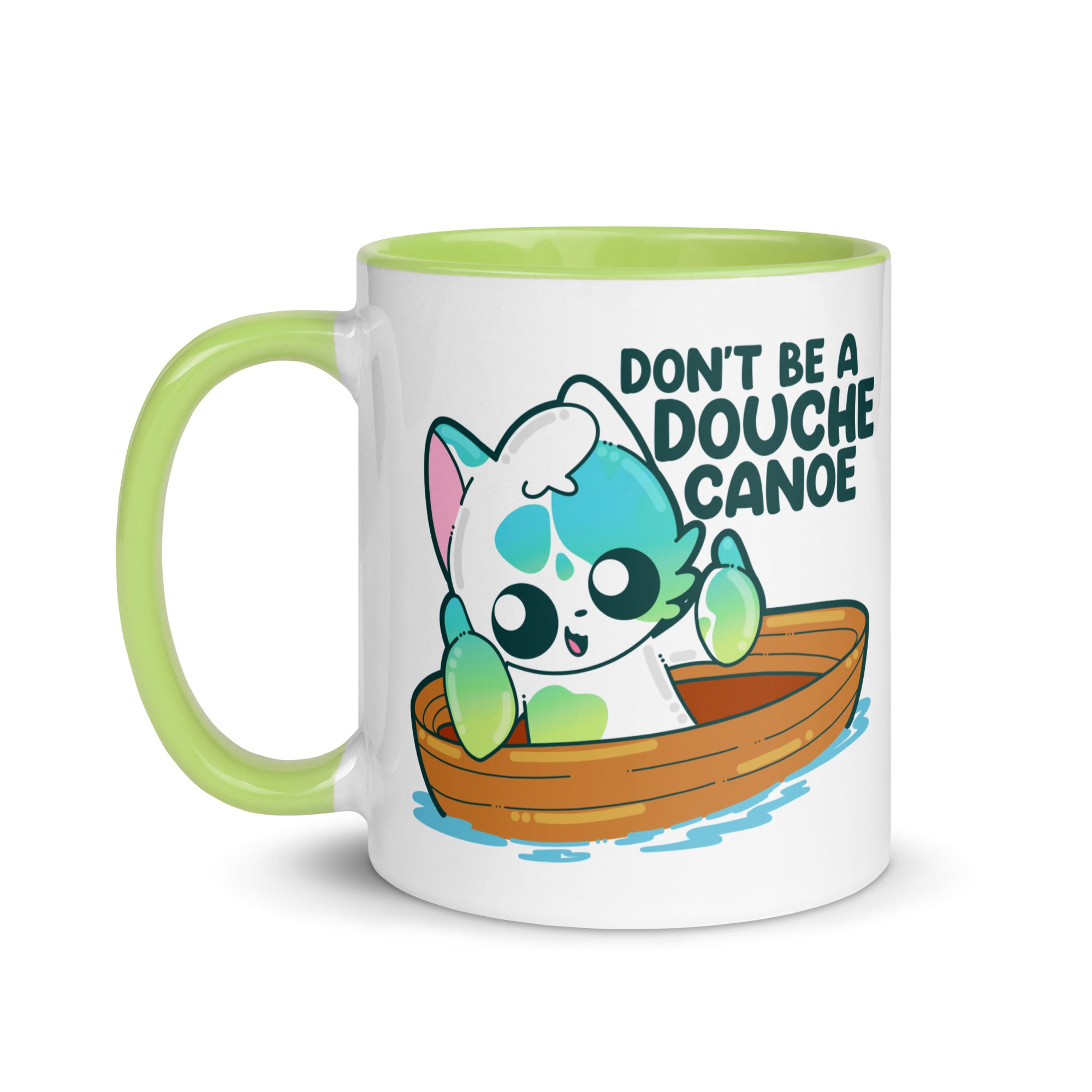 DONT BE A DOUCHE CANOE - Mug With Color Inside - ChubbleGumLLC