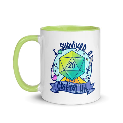 I SURVIVED A CRITICAL HIT - Mug With Color Inside - ChubbleGumLLC