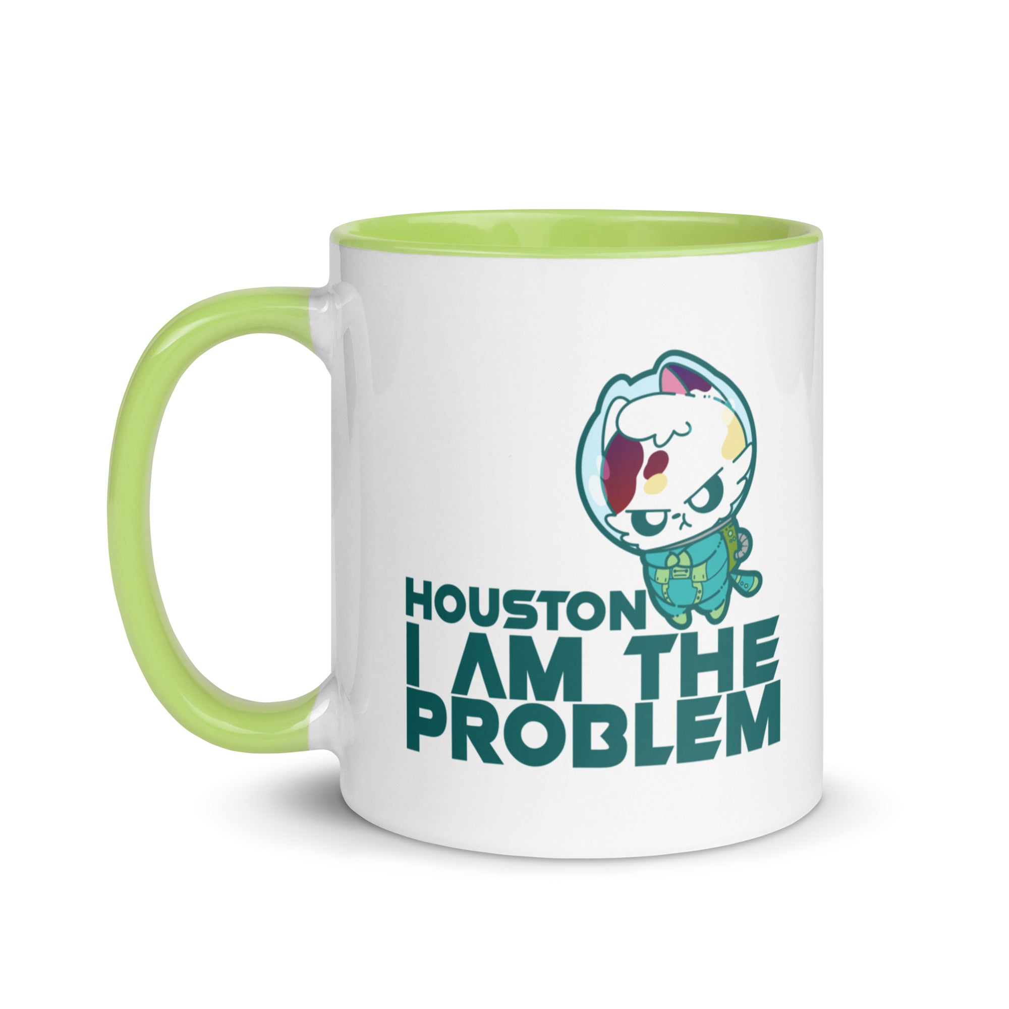 HOUSTON I AM THE PROBLEM - Mug with Color Inside - ChubbleGumLLC