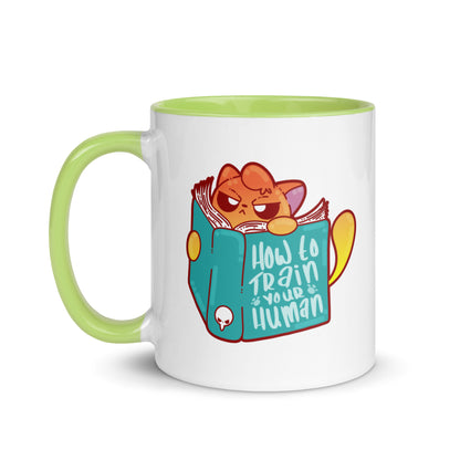 HOW TO TRAIN YOUR HUMAN - Mug with Color Inside - ChubbleGumLLC