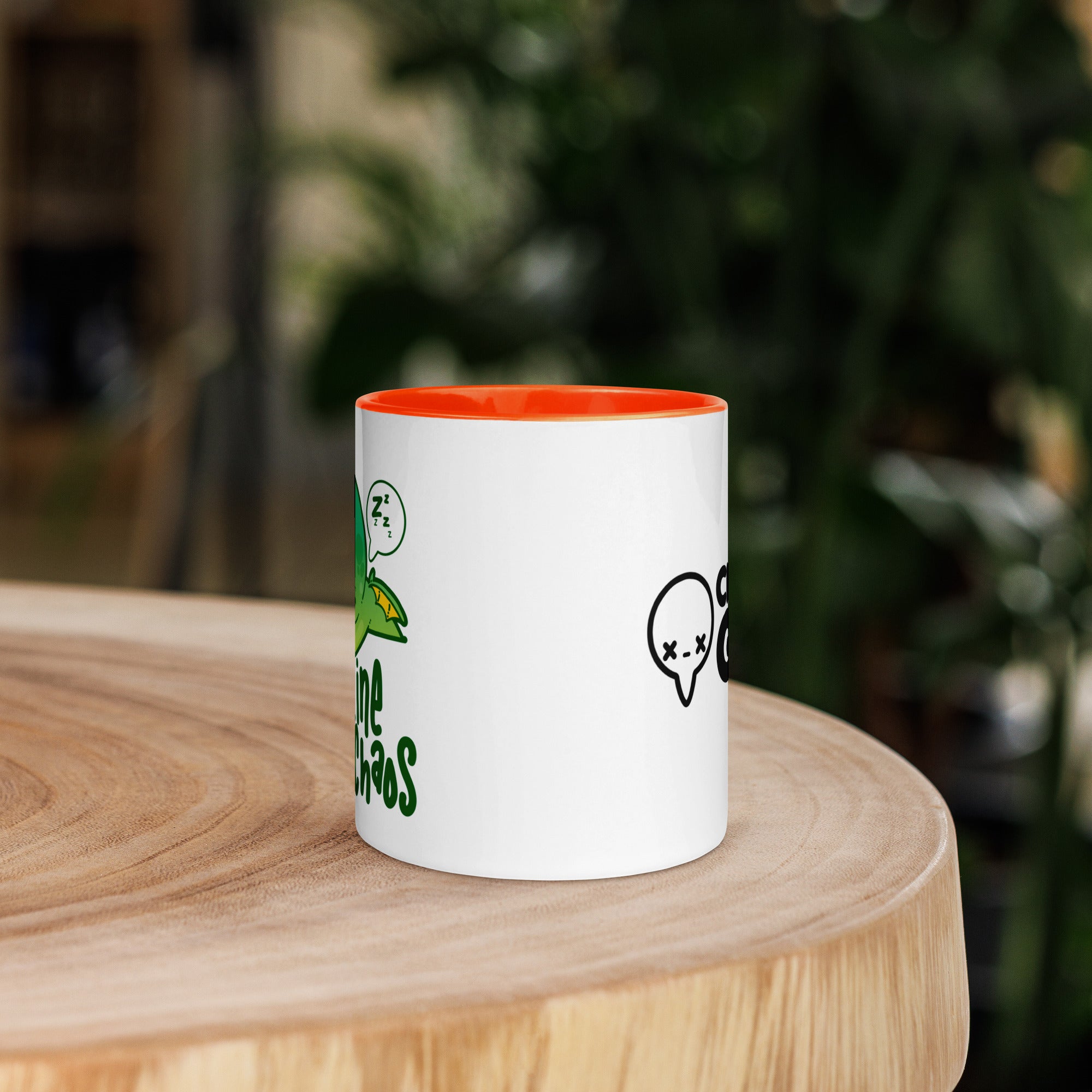 CAFFEINE BEFORE CHAOS - Mug with Color Inside - ChubbleGumLLC