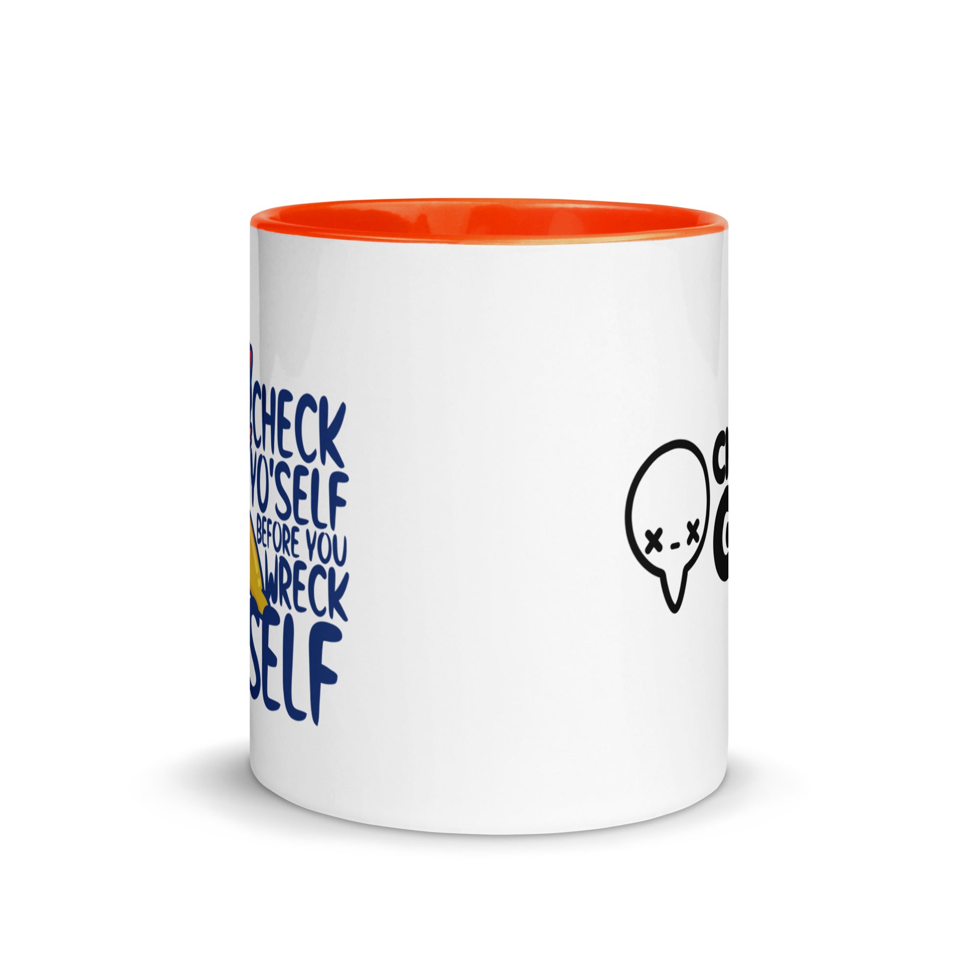 CHECK YOSELF - Mug With Color Inside - ChubbleGumLLC