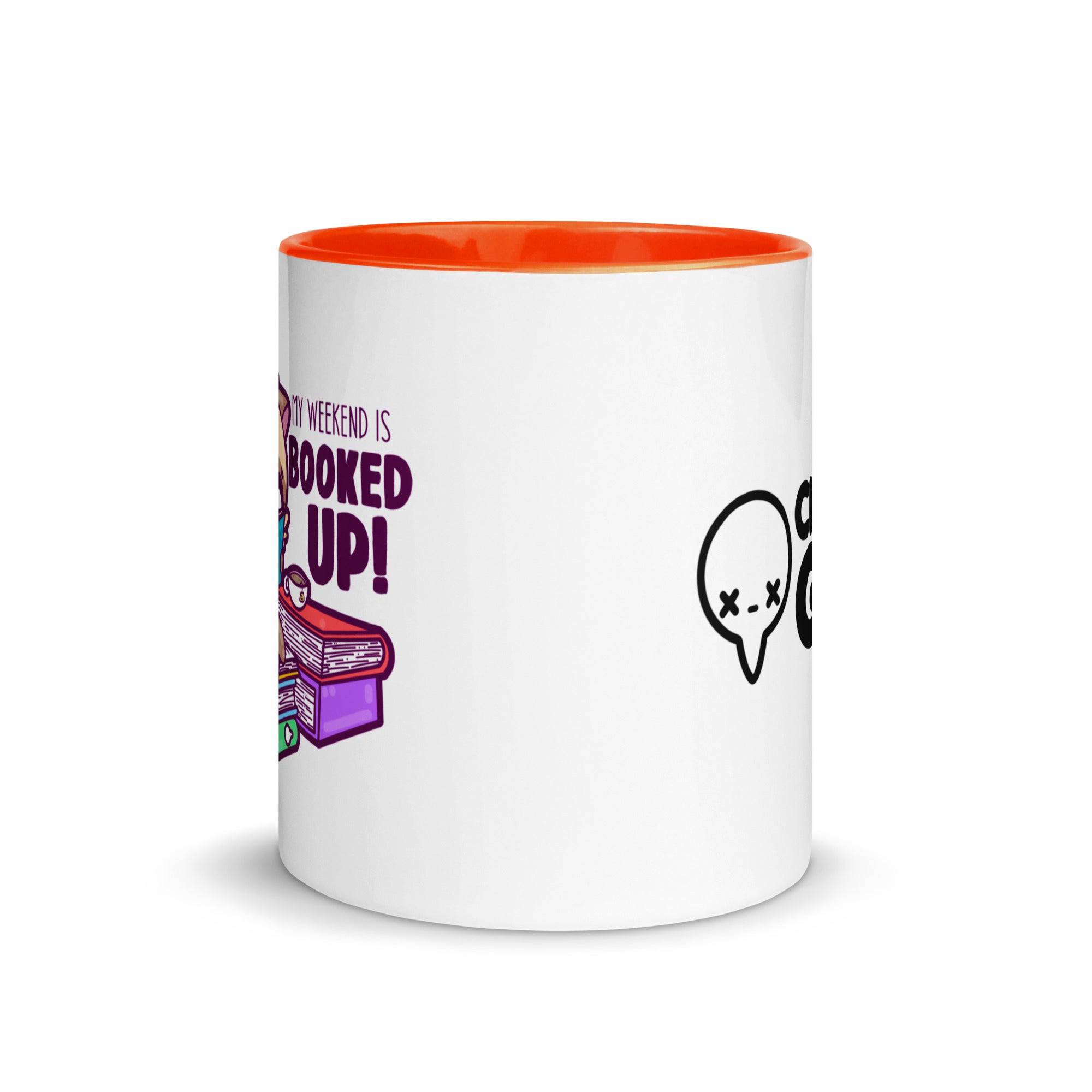 MY WEEKEND IS ALL BOOKED UP - Mug with Color Inside - ChubbleGumLLC