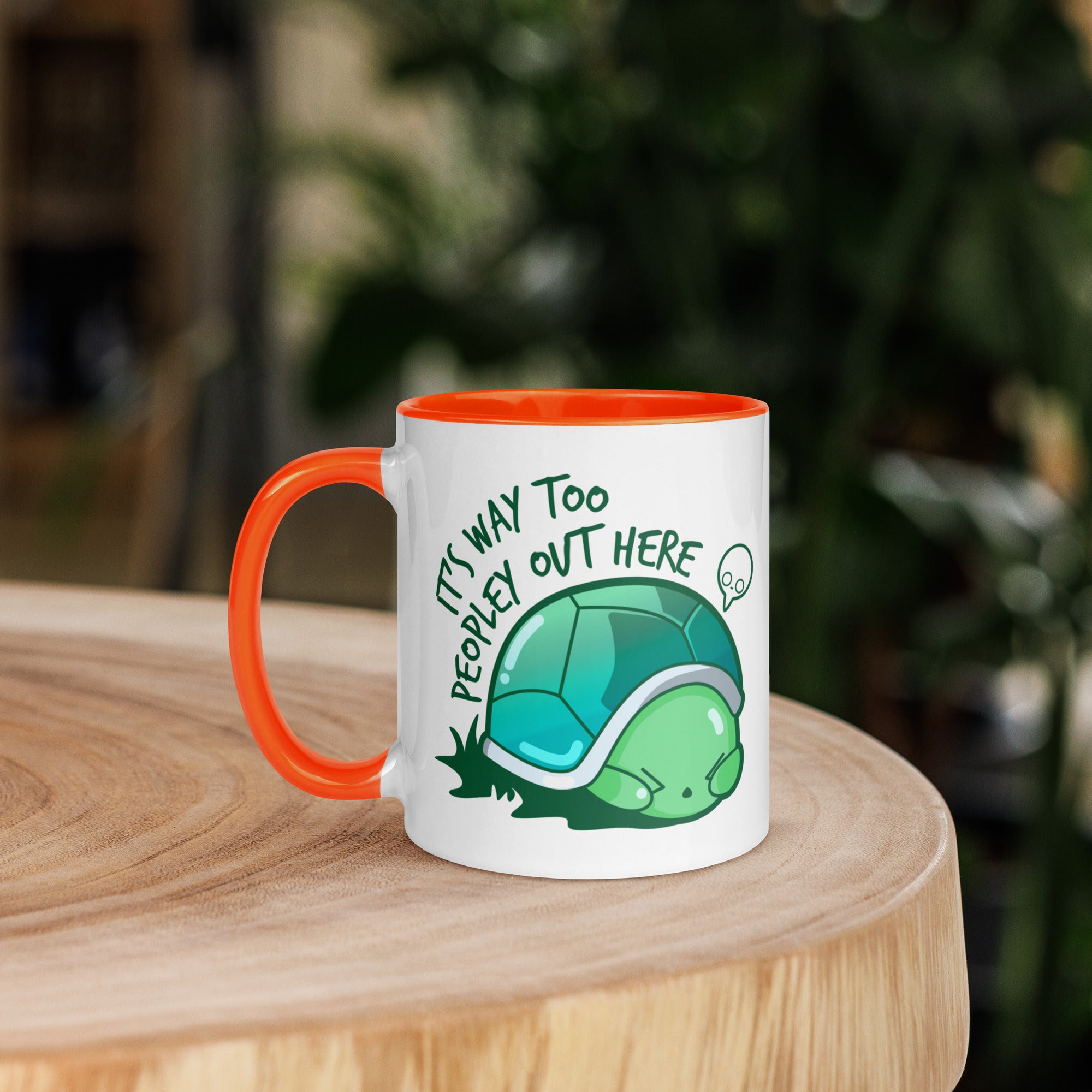 WAY TOO PEOPLEY - Mug with Color Inside - ChubbleGumLLC