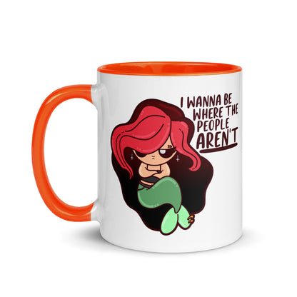 I WANNA BE WHERE THE PEOPLE ARENT - Mug With Color Inside - ChubbleGumLLC