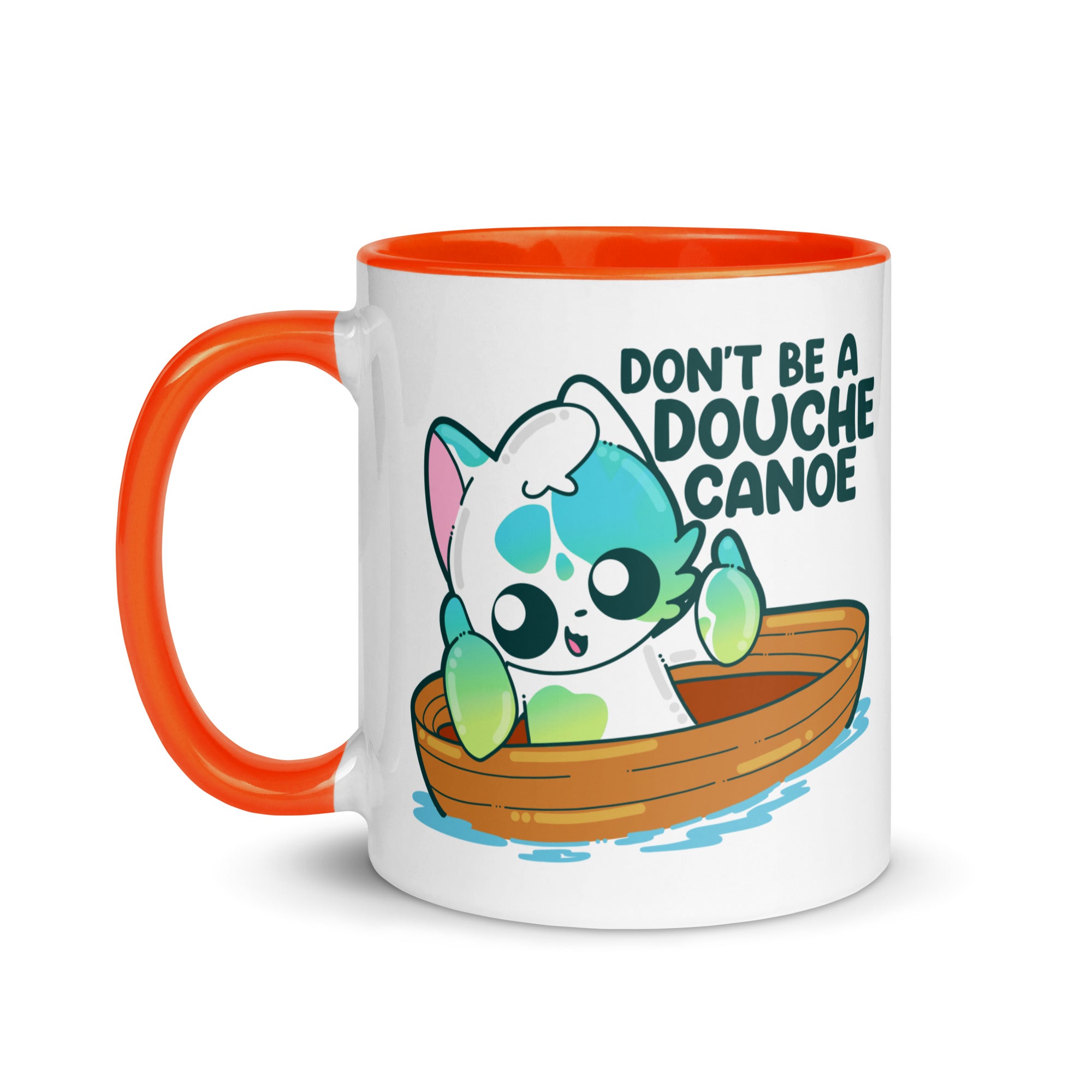 DONT BE A DOUCHE CANOE - Mug With Color Inside - ChubbleGumLLC