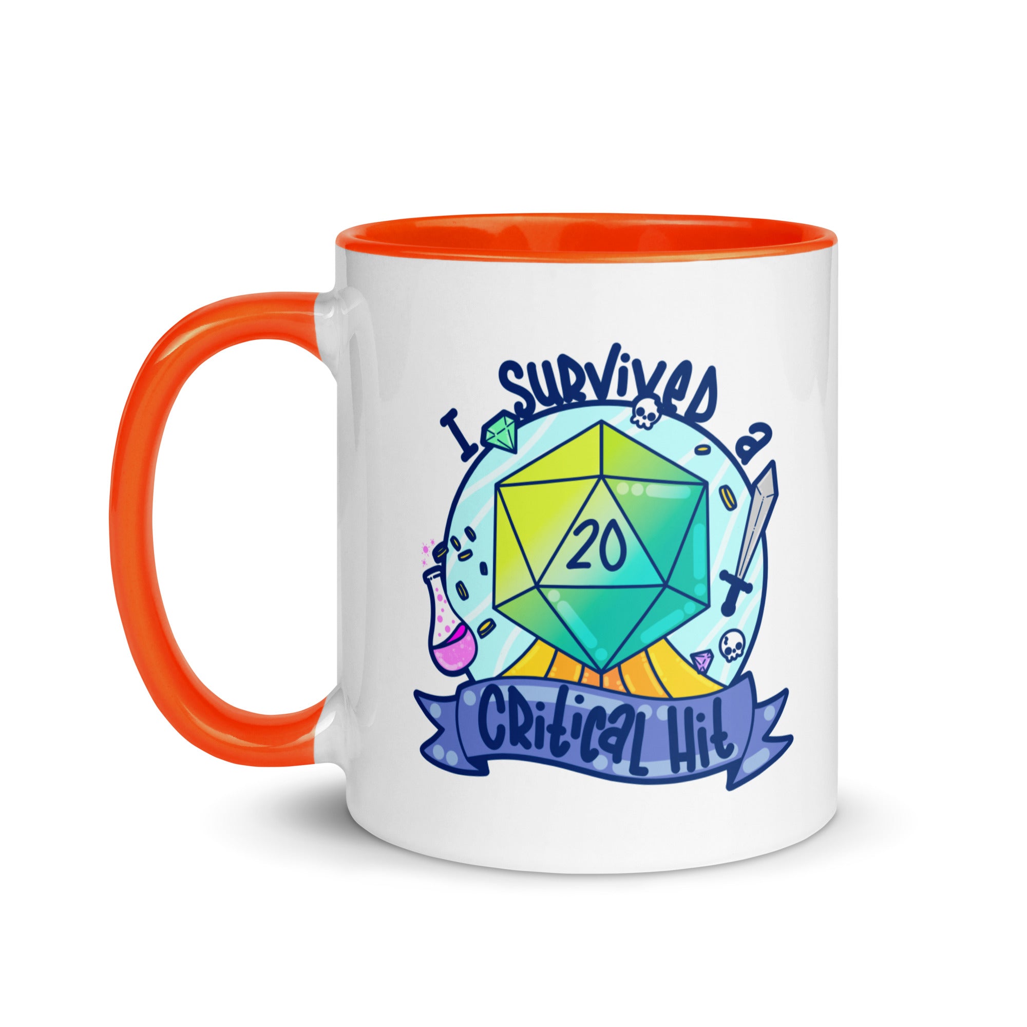 I SURVIVED A CRITICAL HIT - Mug With Color Inside - ChubbleGumLLC