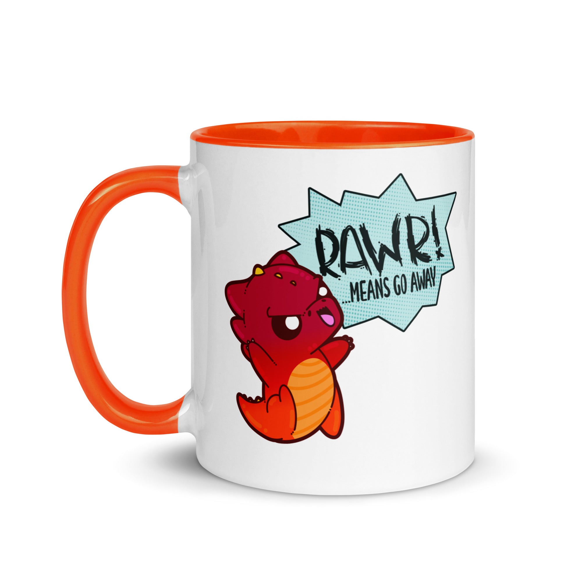 RAWR MEANS GO AWAY - Mug with Color Inside - ChubbleGumLLC