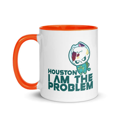 HOUSTON I AM THE PROBLEM - Mug with Color Inside - ChubbleGumLLC