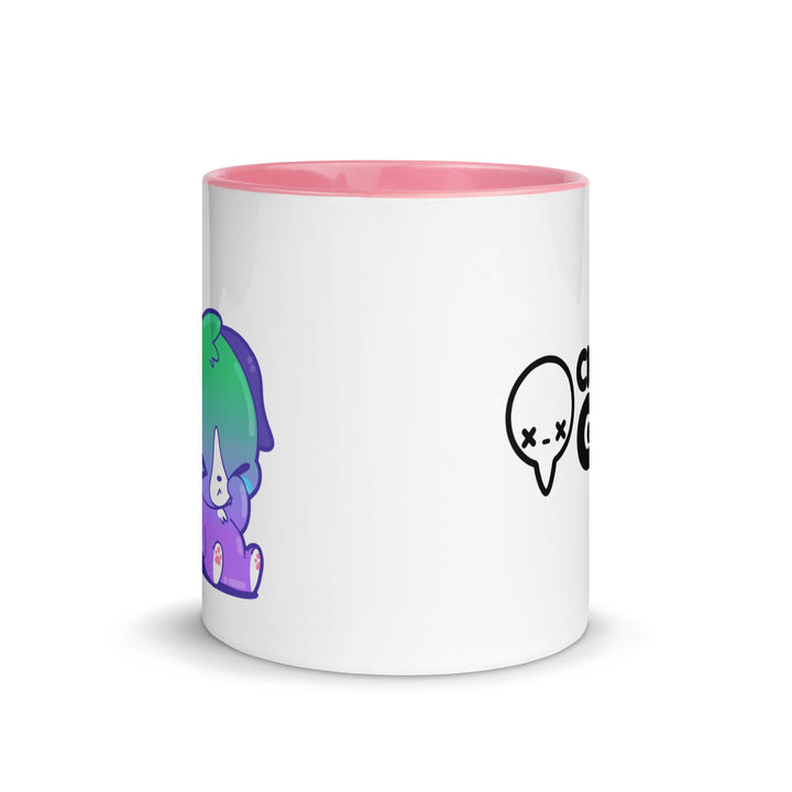 JUST GET HAPPY STUPID - Mug With Color Inside - ChubbleGumLLC