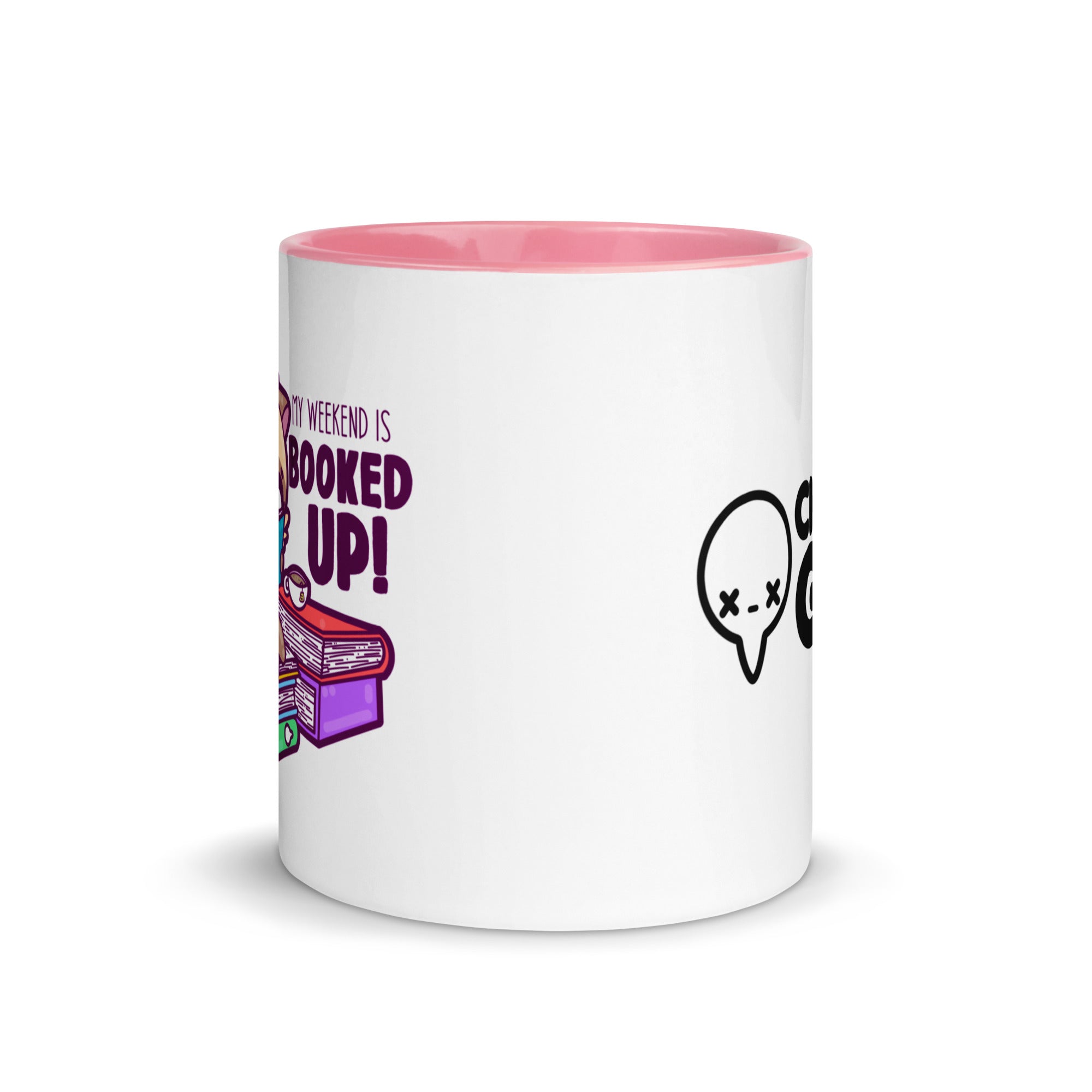 MY WEEKEND IS ALL BOOKED UP - Mug with Color Inside - ChubbleGumLLC