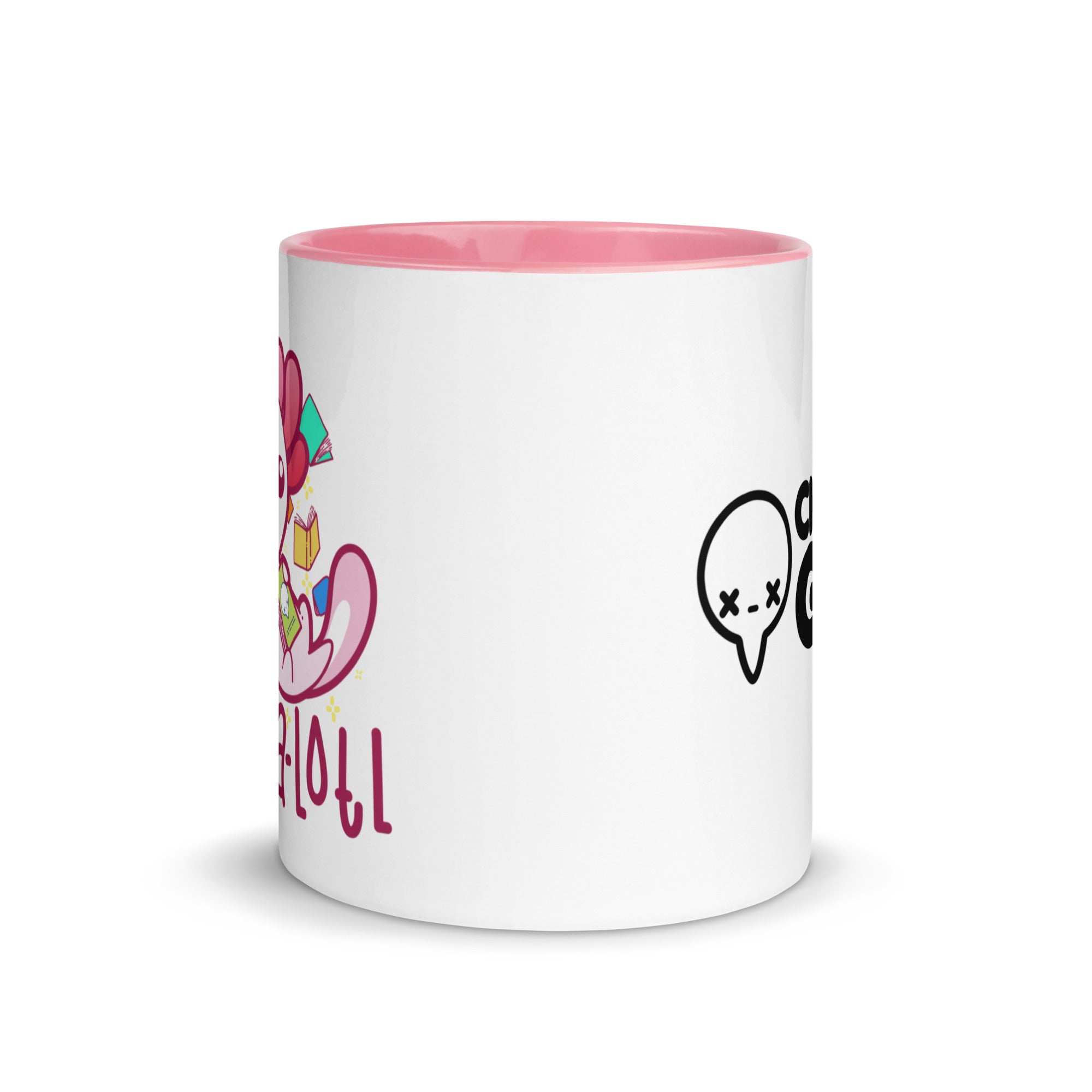 READS A LOTL - Mug with Color Inside - ChubbleGumLLC