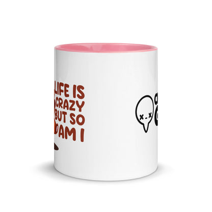 LIFE IS CRAZY BUT SO AM I - Mug With Color Inside - ChubbleGumLLC