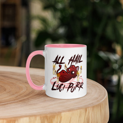 ALL HAIL LUCIPURR - Mug with Color Inside - ChubbleGumLLC