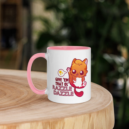 GIVE EM THAT OL RAZZLE DAZZLE - Mug with Color Inside - ChubbleGumLLC