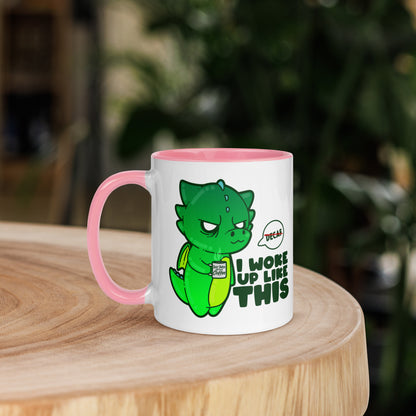 I WOKE UP LIKE THIS - Mug with Color Inside - ChubbleGumLLC