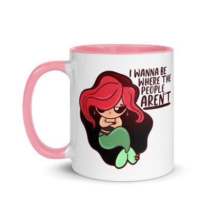 I WANNA BE WHERE THE PEOPLE ARENT - Mug With Color Inside - ChubbleGumLLC