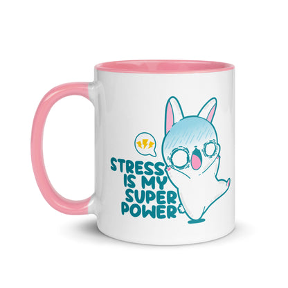 STRESS IS MY SUPERPOWER - Mug With Color Inside - ChubbleGumLLC