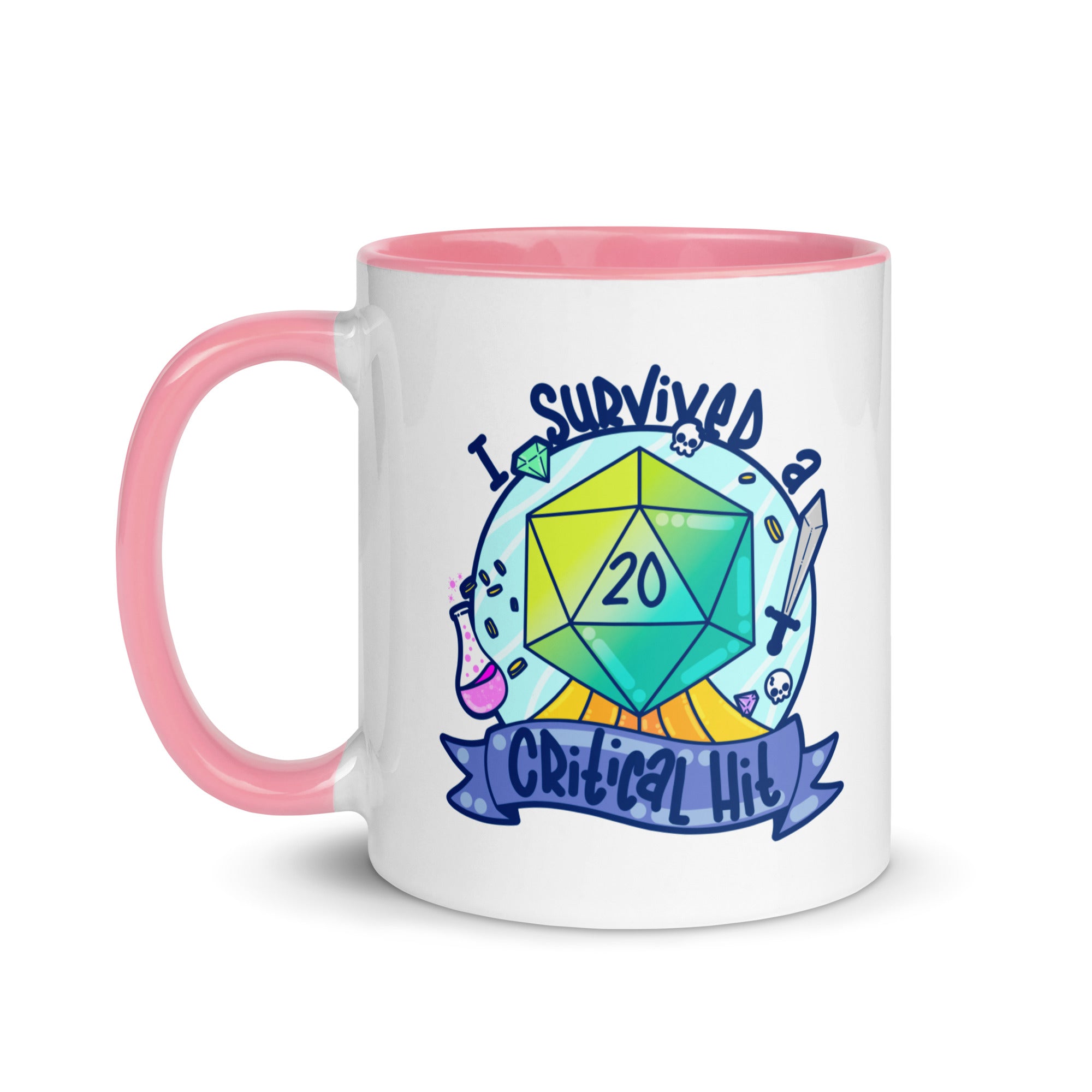 I SURVIVED A CRITICAL HIT - Mug With Color Inside - ChubbleGumLLC