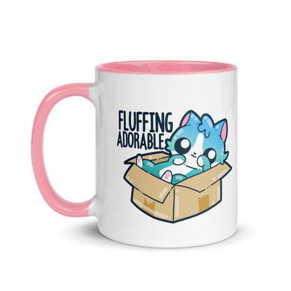 FLUFFING ADORABLE - Mug with Color Inside - ChubbleGumLLC