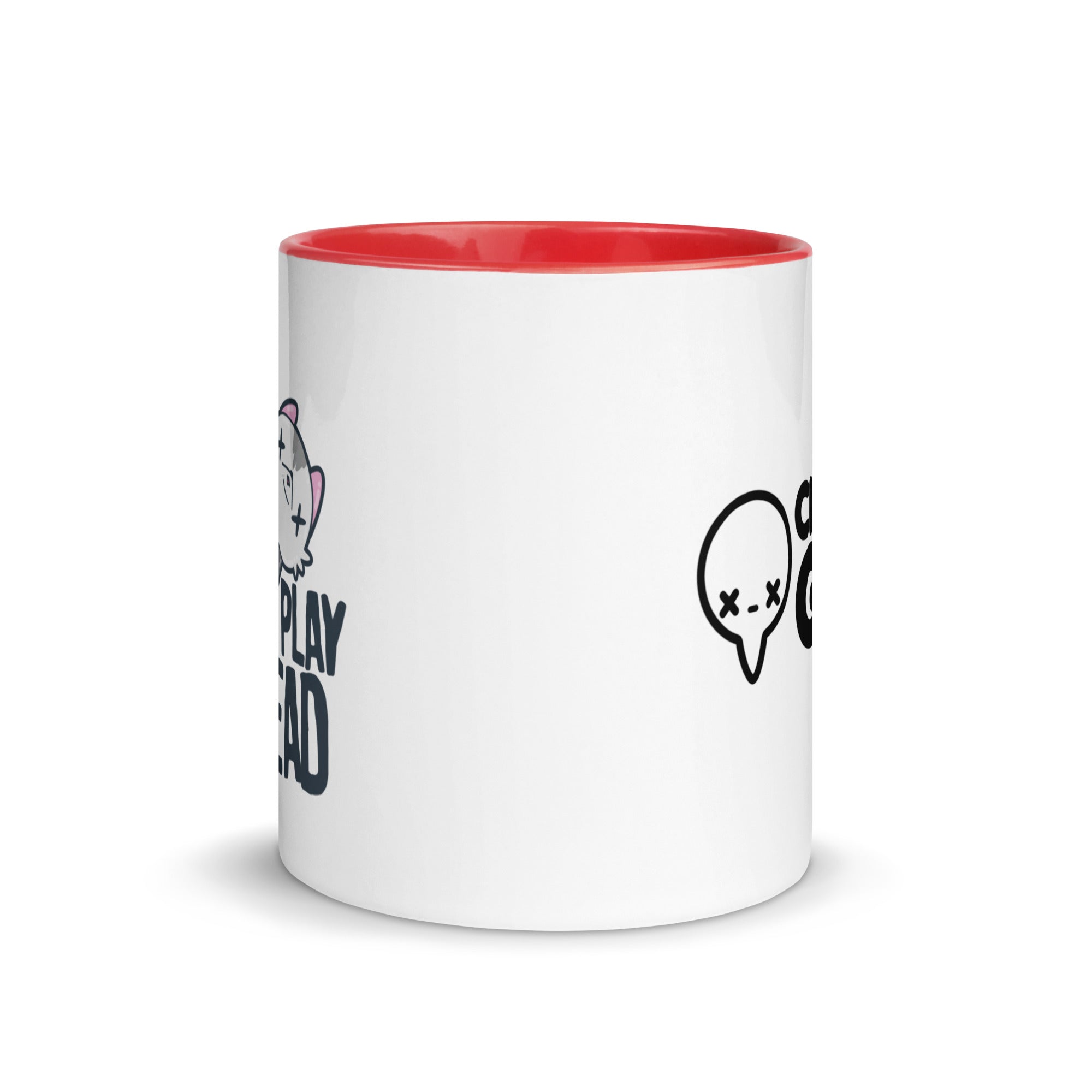 AVOID REAL LIFE PLAY DEAD - Mug with Color Inside - ChubbleGumLLC