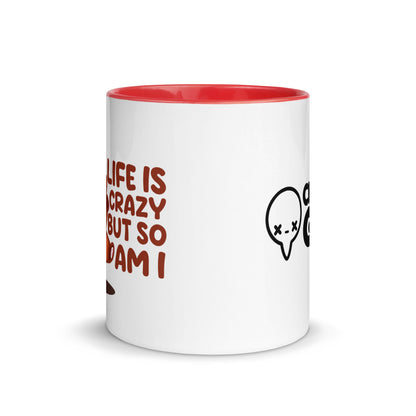 LIFE IS CRAZY BUT SO AM I - Mug With Color Inside - ChubbleGumLLC