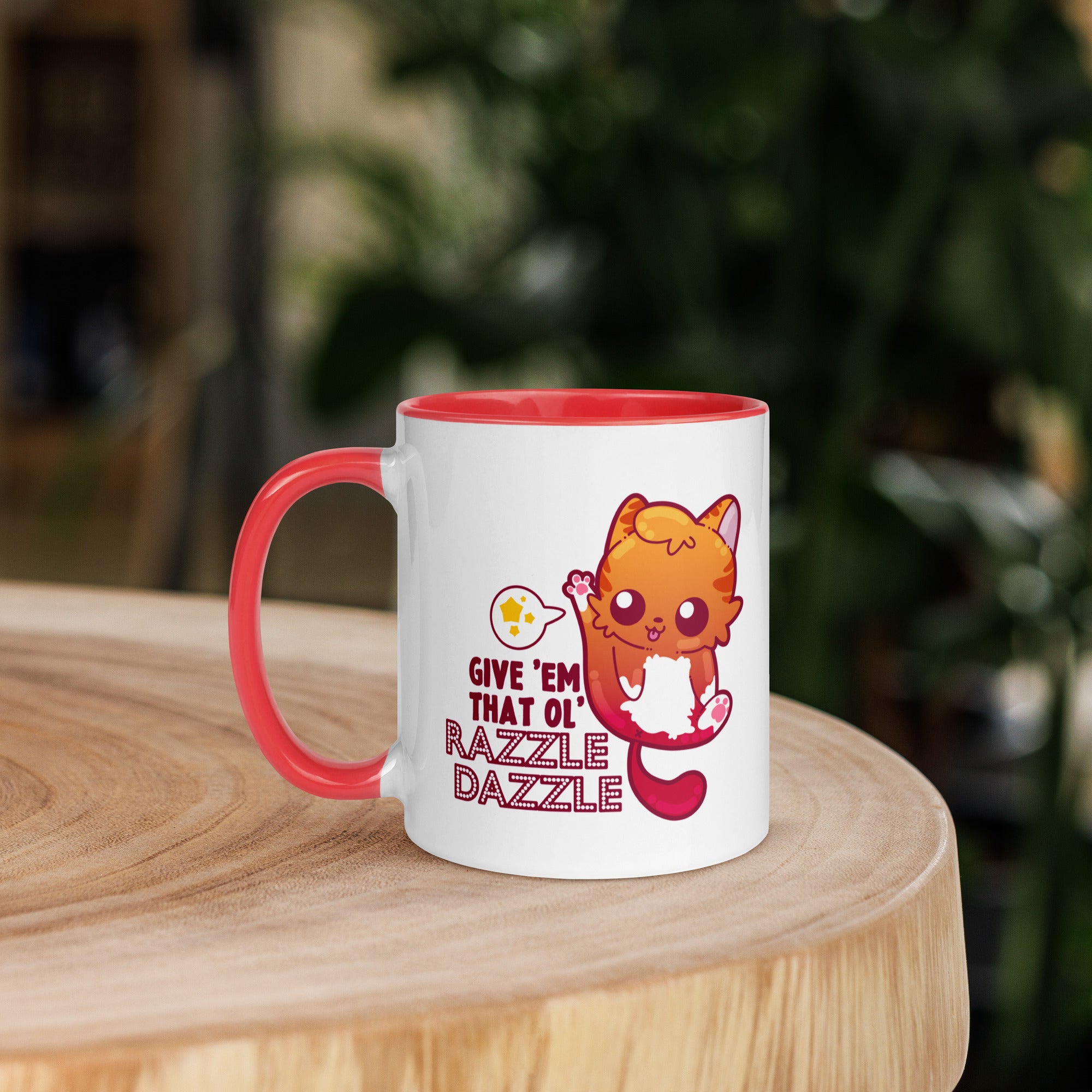 GIVE EM THAT OL RAZZLE DAZZLE - Mug with Color Inside - ChubbleGumLLC