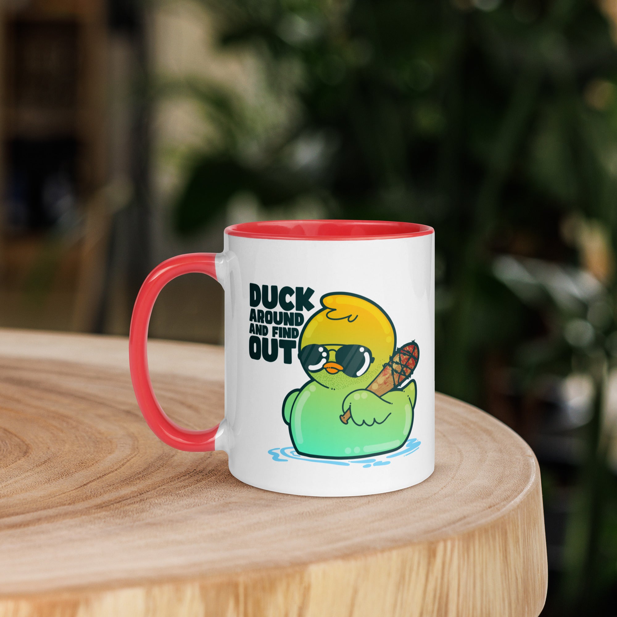 DUCK AROUND AND FIND OUT - Mug with Color Inside - ChubbleGumLLC