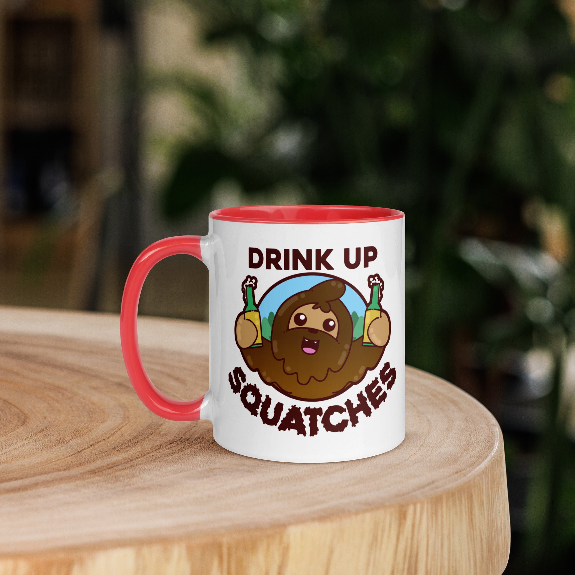 DRINK UP SQUATCHES - Mug with Color Inside - ChubbleGumLLC