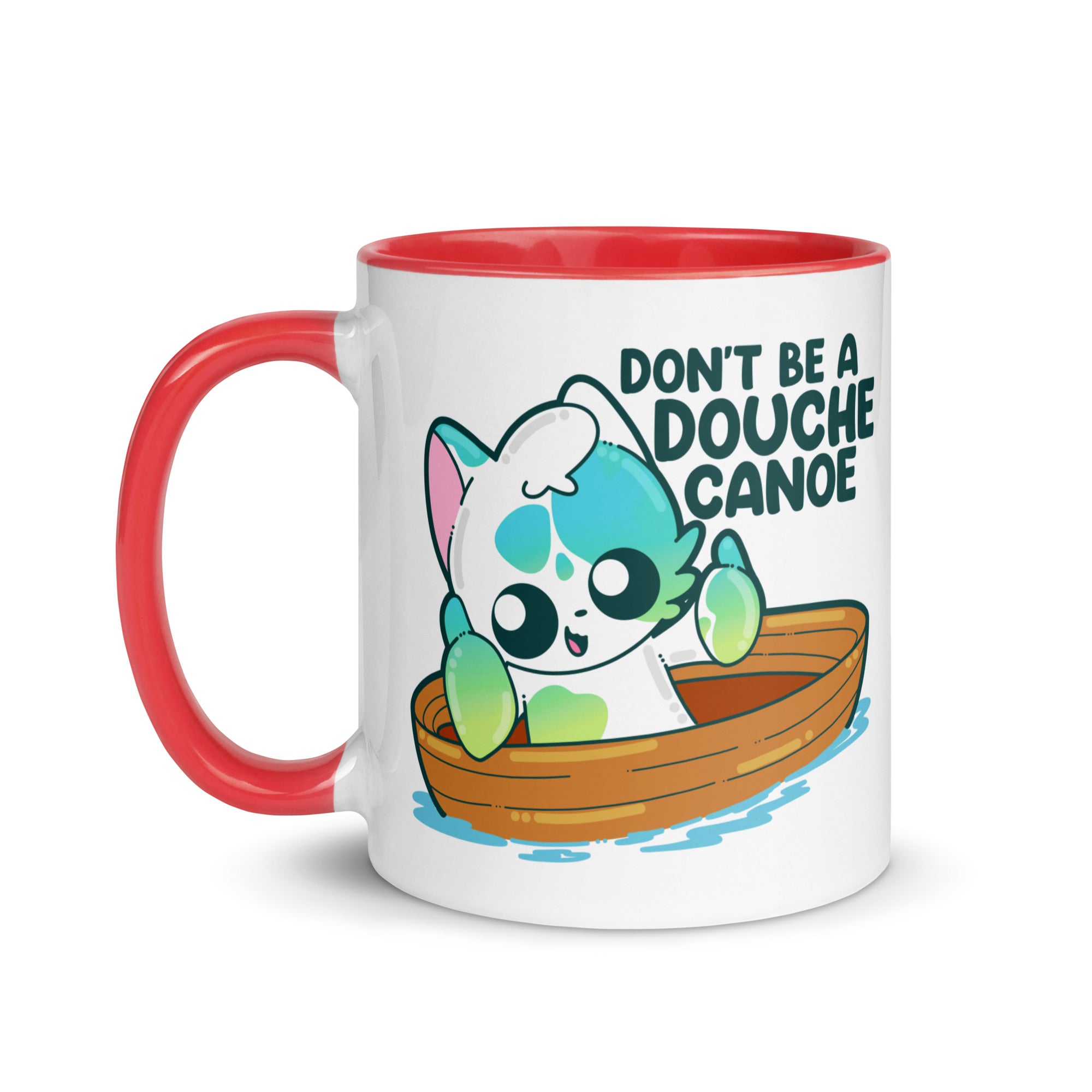 DONT BE A DOUCHE CANOE - Mug With Color Inside - ChubbleGumLLC