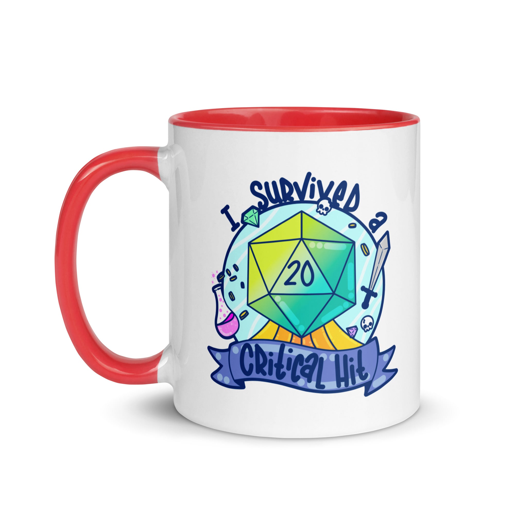 I SURVIVED A CRITICAL HIT - Mug With Color Inside - ChubbleGumLLC