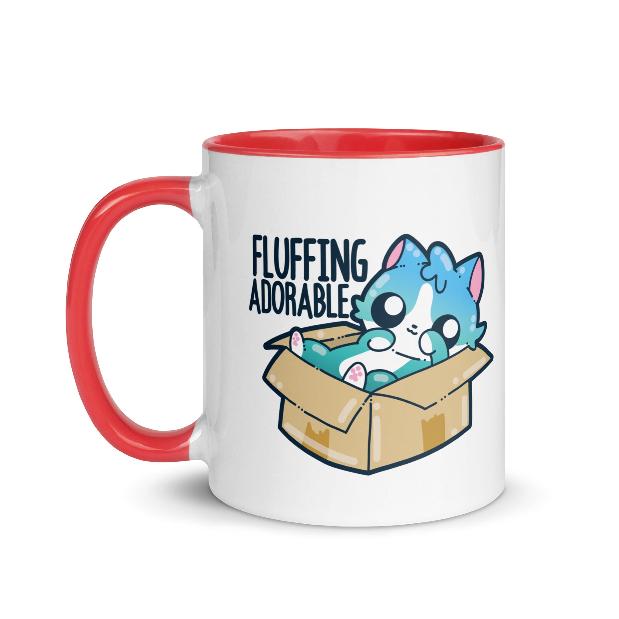 FLUFFING ADORABLE - Mug with Color Inside - ChubbleGumLLC