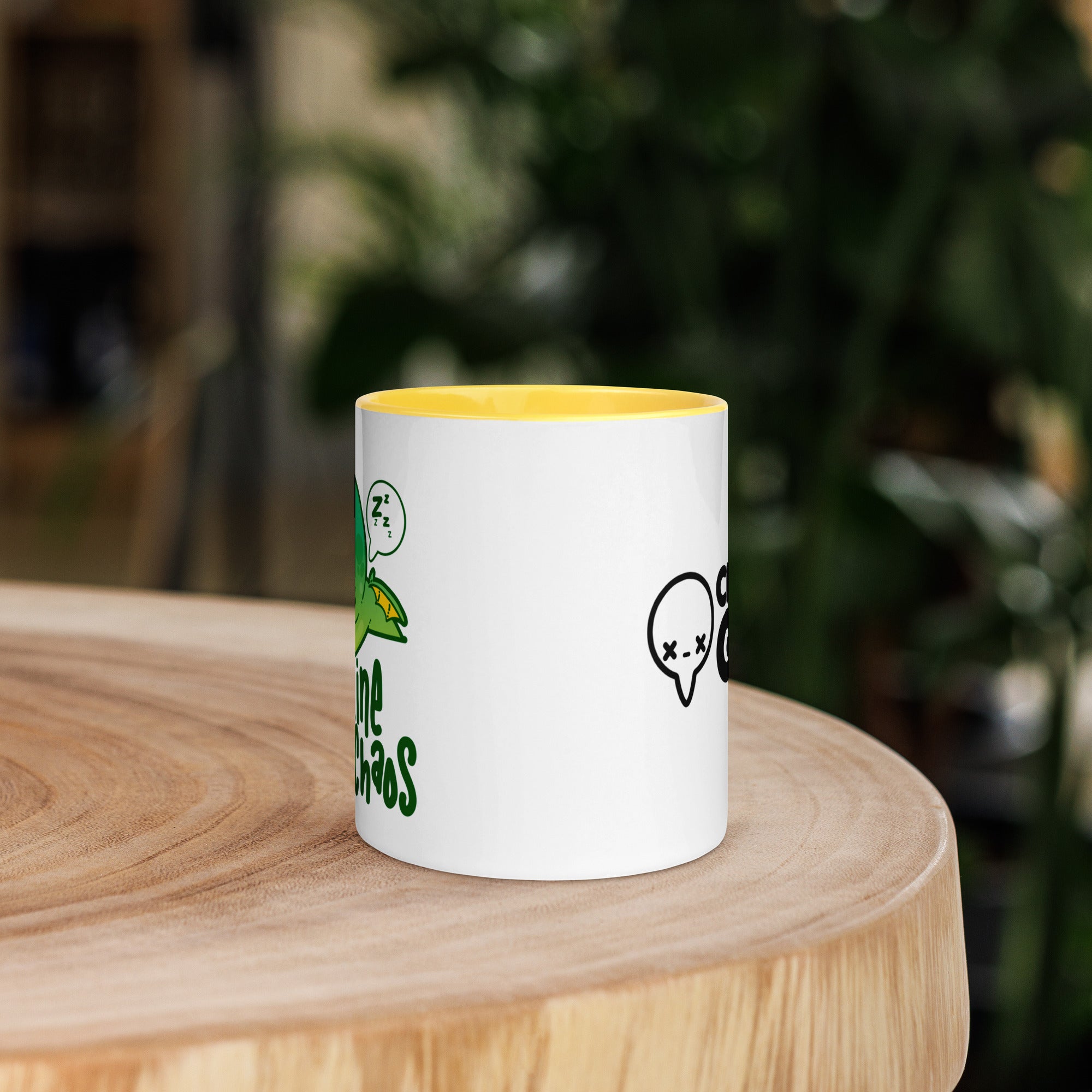 CAFFEINE BEFORE CHAOS - Mug with Color Inside - ChubbleGumLLC