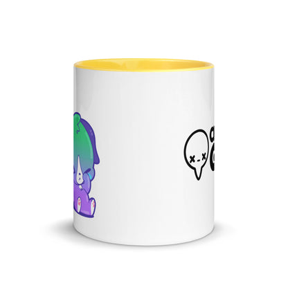 JUST GET HAPPY STUPID - Mug With Color Inside - ChubbleGumLLC