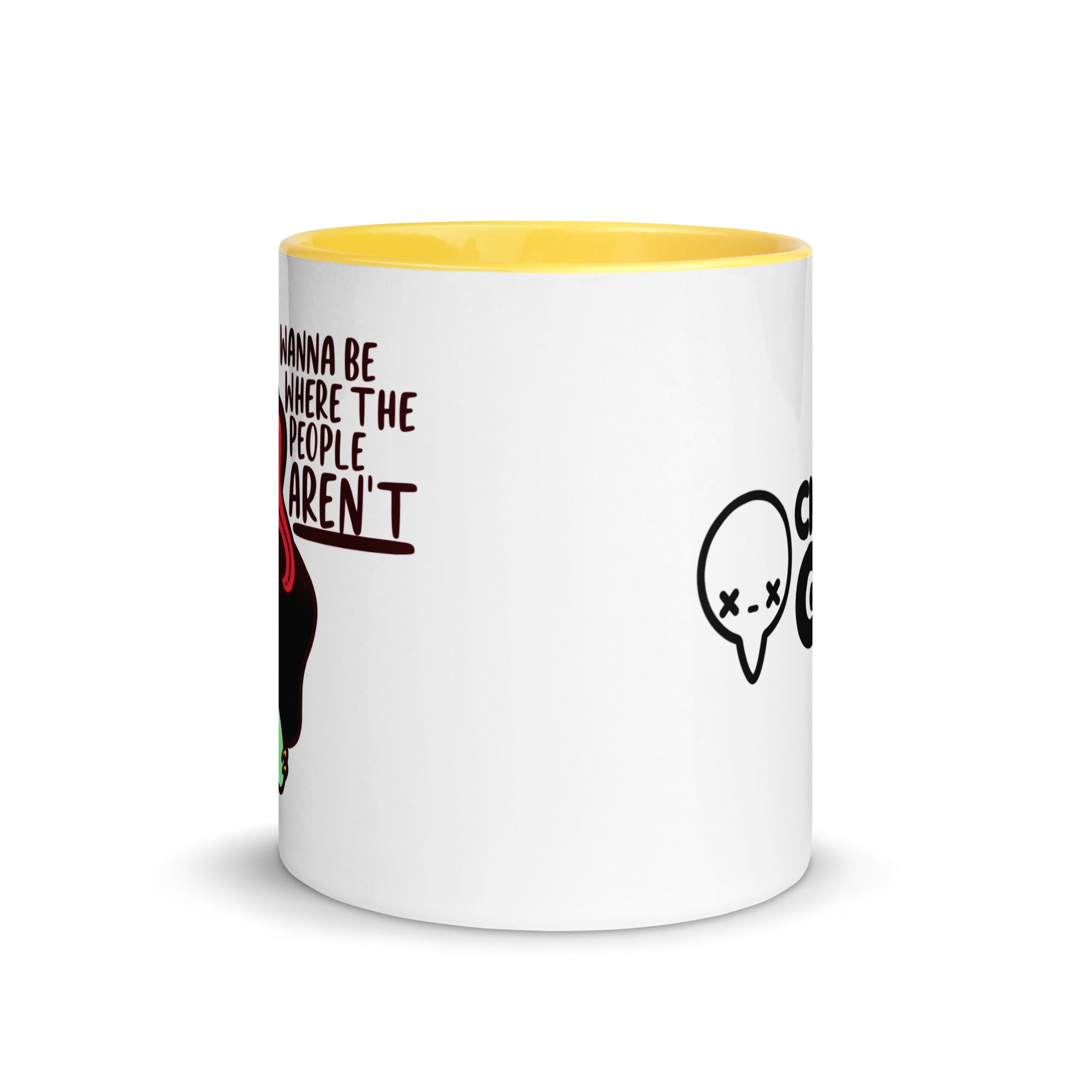 I WANNA BE WHERE THE PEOPLE ARENT - Mug With Color Inside - ChubbleGumLLC