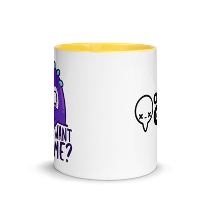 WHAT DONTOU WANT FROM ME - Mug with Color Inside - ChubbleGumLLC