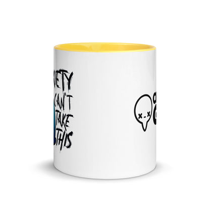 MY ANXIETY CANT TAKE THIS - Mug with Color Inside - ChubbleGumLLC