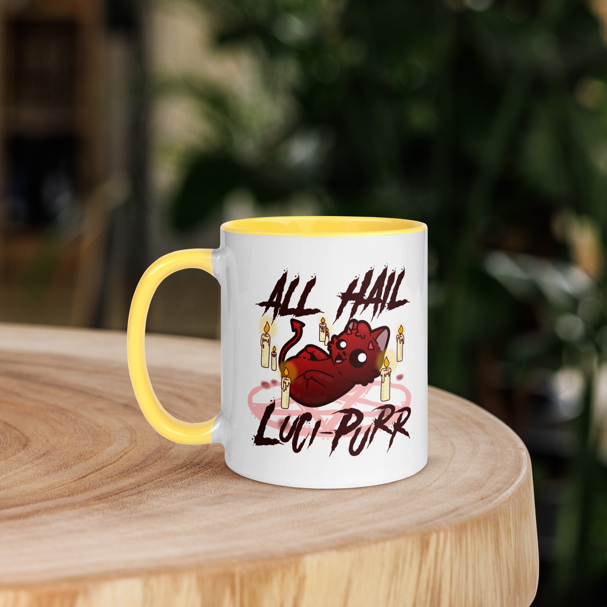 ALL HAIL LUCIPURR - Mug with Color Inside - ChubbleGumLLC