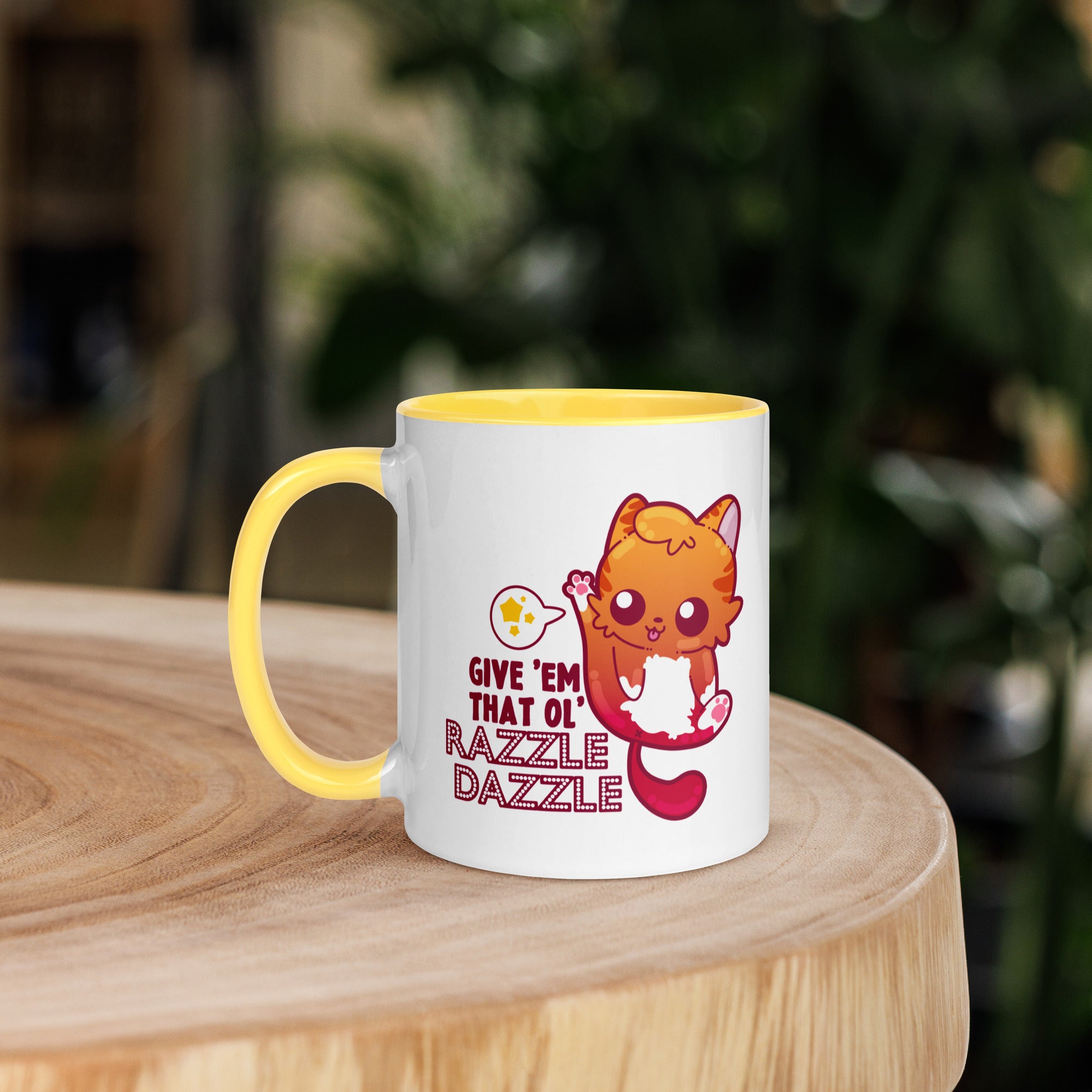 GIVE EM THAT OL RAZZLE DAZZLE - Mug with Color Inside - ChubbleGumLLC