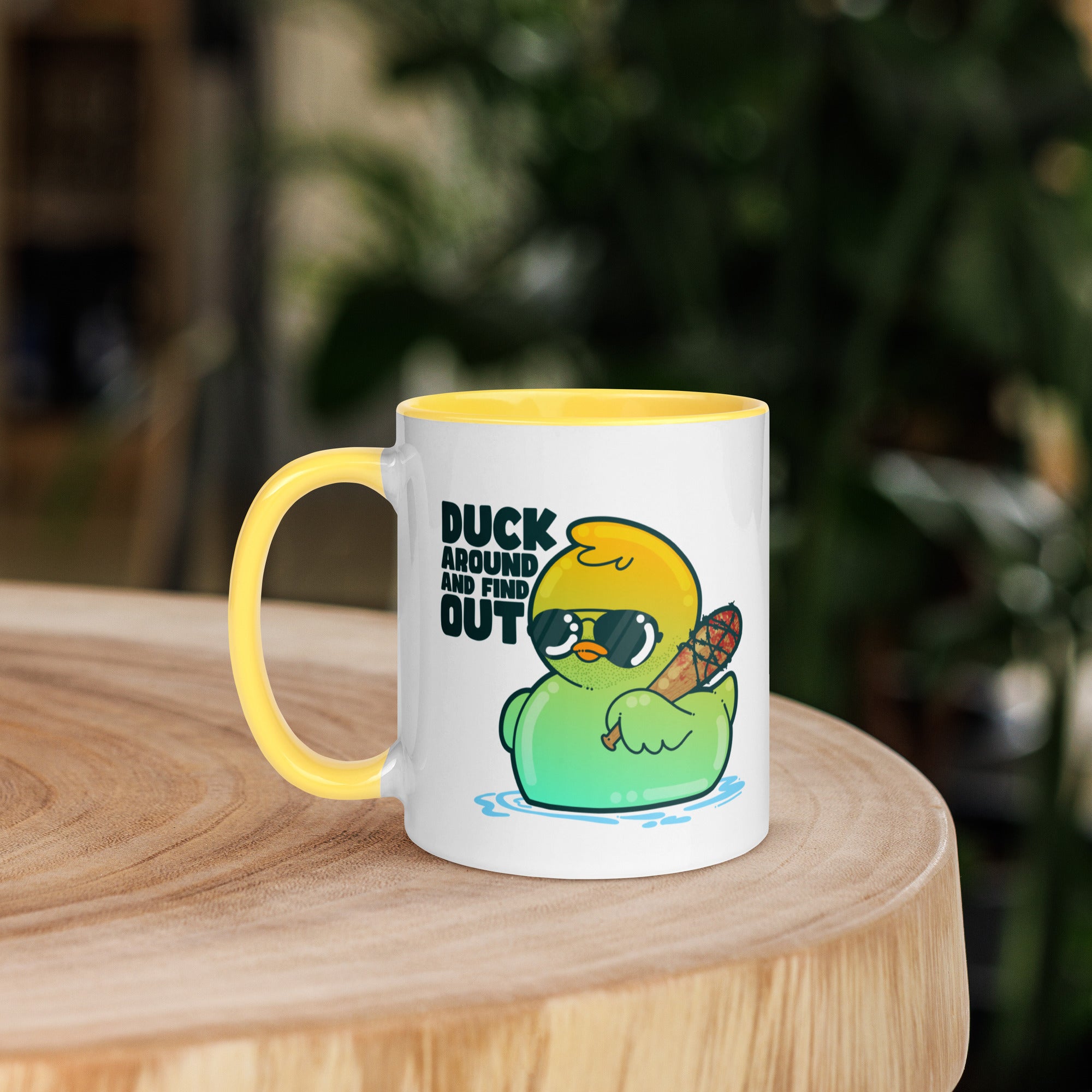 DUCK AROUND AND FIND OUT - Mug with Color Inside - ChubbleGumLLC