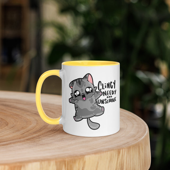 CLINGY NEEDY AND UNSTABLE - Mug with Color Inside - ChubbleGumLLC